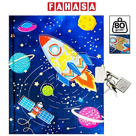 Sổ Nhật Ký Vũ Trụ Có Khóa A5 - Kẻ Ô Vuông - MP PB891-11 - Màu Xanh Dương Đậm