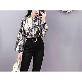 Quần baggy nữ công sở quần tây đai vuông khóa giọt lệ hông chất tuyết mưa thời trang Banamo Fashion 834