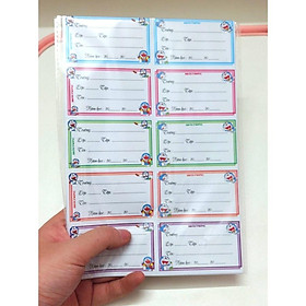 Nhãn Vở Decal Có Keo Xấp 50 Cái Dễ Thương