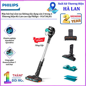 Mua BẢO HÀNH 2 NĂM. Máy hút bụi cầm tay không dây dạng cán 3 trong 1 SpeedPro Aqua. Thương hiệu Hà Lan cao cấp Philips - FC6730/81. HÀNG CHÍNH HÃNG