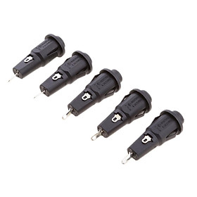 5 Pieces Chassis Panel Mount Glass Tube Fuse Holder For 5x20mm Fuse