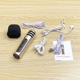 Hình ảnh Micro thu âm karaoke live stream C7 loại cao cấp đủ dây kết nối và tai nghe GIAO MÀU NGẪU NHIÊN