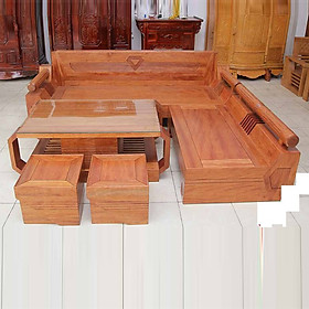 Mua BỘ BÀN GHẾ PHÒNG KHÁCH   BỘ SOFA GÓC L GỖ SỒI  MẪU KIM CƯƠNG (FREESHIP 50 KM )