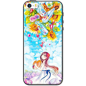 Ốp Lưng Dành Cho iPhone 5/ 5s - Anime Cô Gái Hoa Hướng Dương