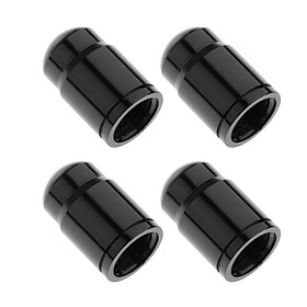 2-3pack 4 Pieces Bike Valve Caps Tire Dust Cover Aluminum Alloy Schrader Black