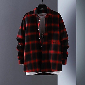 Áo sơ mi caro flanel form rộng unisex nam nữ hottrend chất kate đẹp