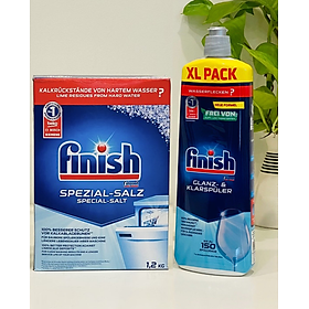 Nước làm bóng Finish 750 ml+ muối rửa bát Finish 1200 g