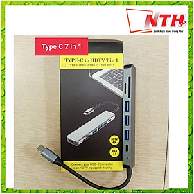 Hub USB Type-C 7in1 Cổng HDMI 4K 60Hz/ USB 3.0/ SD/ TF/ PD 50538 - 7in1-1 60Hz -NTH