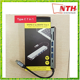 Mua Hub USB Type-C 7in1 Cổng HDMI 4K 60Hz/ USB 3.0/ SD/ TF/ PD 50538 - 7in1-1 60Hz -NTH