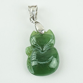 Mặt Dây Chuyền Hồ Ly Đá Ngọc Bích Nephrite Thiên Nhiên