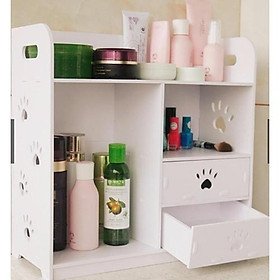 Mua KỆ GỖ ĐỂ BÀN TRANG ĐIỂM 2 NGĂN KÉO HOẠ TIẾT CHÂN GẤU 1 - KỆ TRANG ĐIỂM
