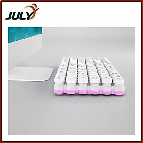 Mua Bàn phím Bluetooth không dây LANGTU OG80 nút tròn thiết kế độc lạ có đèn led viền RGB - JL- HÀNG CHÍNH HÃNG