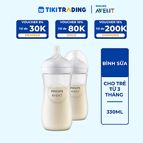 Bình sữa mô phỏng tự nhiên mới hiệu Philips Avent  cho trẻ từ 3 tháng tuổi (330ml-đôi)_SCY906.02