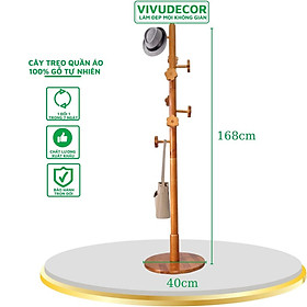 Mua Cây treo quần áo VIVUDECOR CT15 100% gỗ tự nhiên 8 nhánh