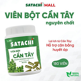 Viên Bột Cần Tây Nguyên Chất SATACHI – 100% Lá Cần Tây – Dạng Viên Tiện Lợi – Hộp 180 viên