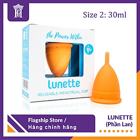 Cốc Nguyệt San Lunette Màu Cam Size 2 Dung Tích 30ml - Vật Liệu 100% Silicon Y Tế Đạt Chứng Nhận FDA - Nguyên Tem Niêm Phong - Sản Xuất Tại Phần Lan - Hàng Chính Hãng - Lunette Menstrual Cup Orange
