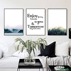 Hình ảnh Tranh treo tường 3 bức trang trí phòng khách khung Canvas phong cảnh đẹp nghệ thuật Decor số hóa nhà cửa hiện đại HĐ294