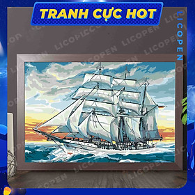 Mua Tranh Tô Màu Theo Số - Tranh Dong Buồm Ra Khơi - MS487