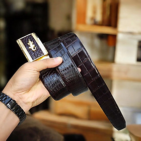 Dây lưng da cá sấu bản lớn phù hợp bụng bia. Da bụng có vân đẹp linh hoạt!