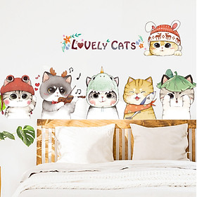 Decal trang trí tường - Những chú mèo Lovely Cat