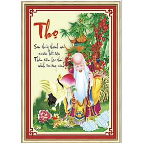 Mua Tranh thêu chữ thập Thọ AL53552  tranh 3D  kích thước 55 x 80 cm