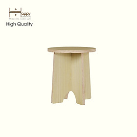 HAPPY FURNITURE , Gỗ tự nhiên , Ghế đẩu gỗ Plywood - SANARI , GHE_009 , Cao 35cm x đường kính 32cm