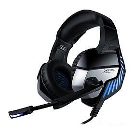 Tai nghe có dây ONIKUMA K5 PRO dùng để chơi game với Bộ điều khiển 50mm Micrô có thể điều chỉnh Chất lượng âm thanh HiFi - Màu xanh dương-Màu xanh dương