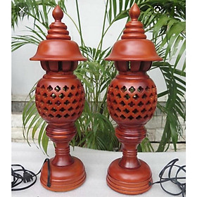 Mua Đèn để bàn thờ bằng gỗ hương nguyên khối
