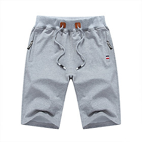 Men Mid-waist Straight Leg Middle Length Running Shorts