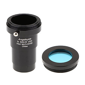 Telescope Eyepiece Barlow Lens 5X for Astronomical Photography + Filter #80A