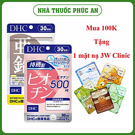 Combo viên uống DHC Biotin + DHC kẽm (ZinC) 30 ngày ngăn ngừa rụng tóc kích thích mọc tóc ngừa mụn