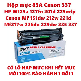 Hộp mực 83A dành cho HP M125 125fw 125A M126 M127 M127fw M201 M225 Canon MF151dw MF211 MF212w MF221d MF215 MF217w MF226dn MF229dw MF241D -MF244dw - MF247DW - MF249DW Hàng chính hãng Alpha Cartridge