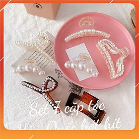 Cặp tóc ngọc trai hàng cao cấp siêu đẹp/Set 7 cặp tóc ngọc trai nhân tạo phong cách Hàn Quốc đủ mẫu
