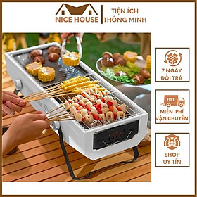 Mua Bếp Nướng Than Hoa Không Khói Ngoài Trời BBQ Chất Liệu Hợp Kim Chống Dỉ Dùng Đi Dã Ngoại Dành Cho 3 4 Người Ăn