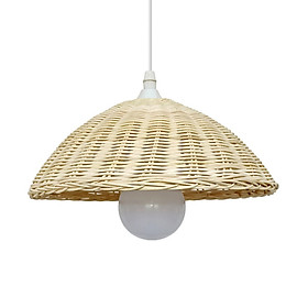 Bamboo Lamp Shade Replacement Rattan Lamp Shade Pendant Ceiling Light Bamboo Dome Shade for Restaurant Kitchen Farmhouse Hallway Dining Room