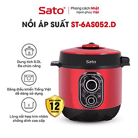 Mua Nồi áp suất đa năng SATO 6AS052.D 6.0L  - Nồi áp suất đa chức năng : nấu cơm  nấu cháo  hầm gân  ninh  súp  hấp  giữ ấm ... Dung tích : 6.0 lít phù hợp gia đình 4 - 6 người - Miễn phí vận chuyển toàn quốc - Hàng chính hãng