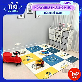 Thảm gấp gọn chống thấm mặt Umoo chính hãng kích thước 180x200cm dày 1.5cm mẫu Sư tử