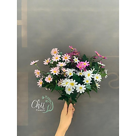 Hoa giả hoa lụa - Cụm hoa cúc họa mi cao cấp nhập khẩu Hà Nội trang trí nhà đẹp Chiiflower CH69