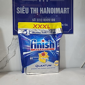 Túi 60 viên rửa bát Finish Quantum Dishwasher Tablets Lemon Sparkle QT025460 - hương chanh