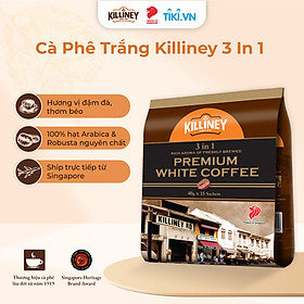 Túi 15 Gói Cà Phê Trắng Kem Sữa Hòa Tan 3-In-1 Cao Cấp Killiney 3-In-1 Premium White Coffee (15 gói x 40g)