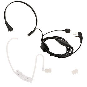 Throat Mic Covert Acoustic Tube Earpiece Headset With PTT for Two Way Radio