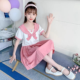 Sét váy áo bé gái thủy thủ cực xinh cho bé 10 -38kg