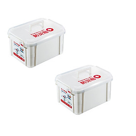 Combo 02 Hộp chứa/đựng vật dụng y tế & đồ cứu thương có tay cầm tiện dụng ( dung tích - 9 lít ) - Hàng nội địa Nhật Bản.
