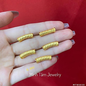 Charm ống khắc chú bình an 24k,Vòng tay dây cước charm ống khắc chú 24k Minh Tâm Jewelry