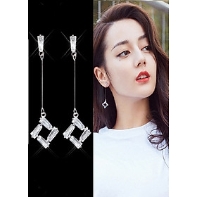 Bông tai khuyên tai nữ dáng dài đính đá trẻ trung
