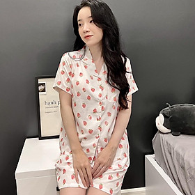 PIJAMA ĐŨI NỮ - Bộ Cộc Quần Đùi Chất Mềm Thoáng Mát Màu Trơn, Họa Tiết, Đồ Mặc Nhà