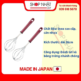 Mua Combo 2 dụng cụ đánh trứng inox 26cm nội địa Nhật Bản