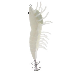 Squid Jigs Hooks Shrimp Artificial Wood Shrimp Plastic White Fishing Lure