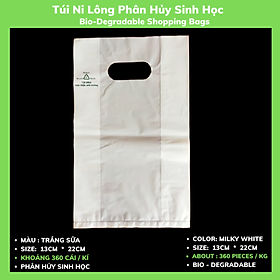 Mua 1 Kí Bao Ni Lông Tự Hủy Sinh Học - Màu TRẮNG SỮA - 13 Size / 1 Kilograms Of Bio-degradable Shopping Bags - Color MILKY WHITE - 13 Sizes