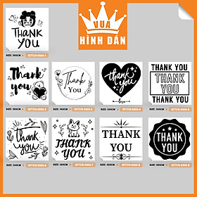 Hình ảnh Set 50/100 sticker thank you (5x5cm) cảm ơn - tem dán túi gói hàng sản phẩm dành cho shop (1.026)